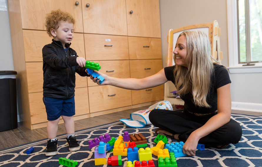 playing with blocks