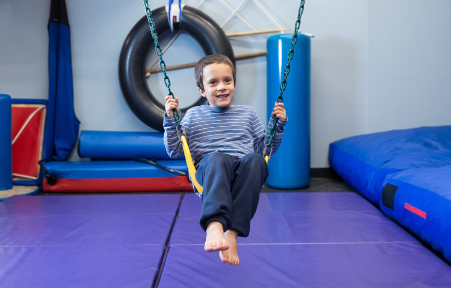 child on swing