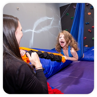 Girl laying at Talcott center