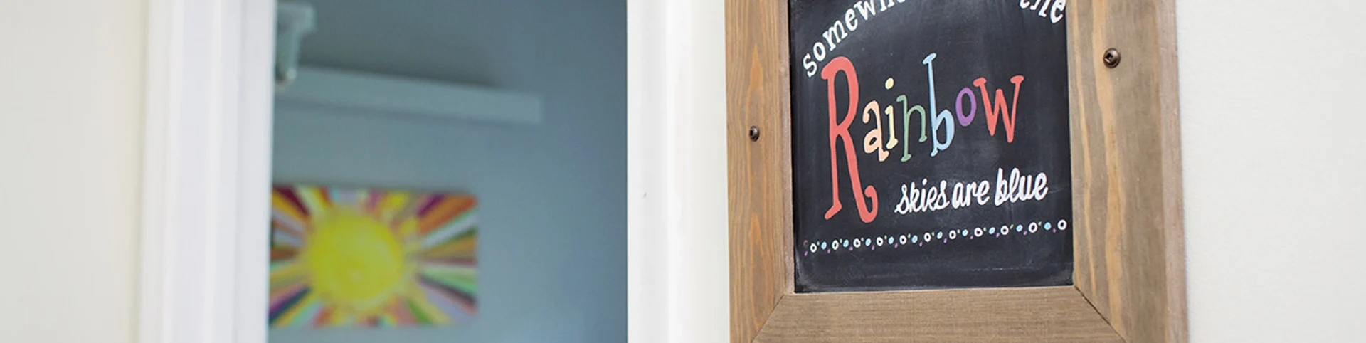 Rainbow board at Talcott Center